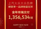 获单一品牌销冠 上汽大众2021年销量达1356534辆