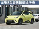 8月轿车销量排行榜完整版 海鸥首次夺冠 轩逸第三