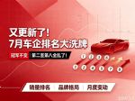 7月车企销量排行榜！冠军不变 第二至第八全乱了